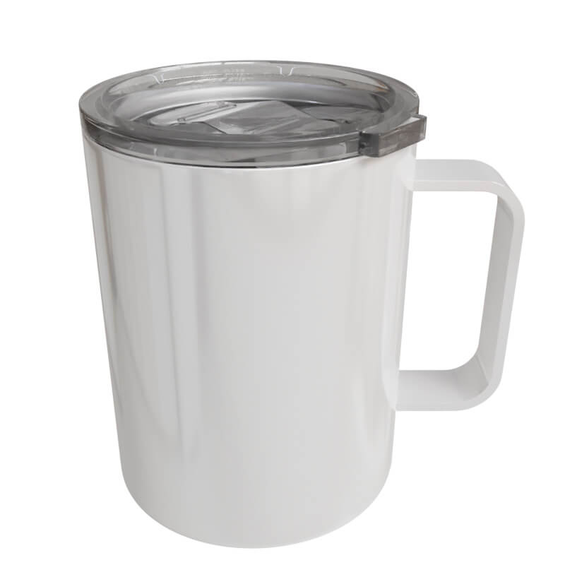 12oz White Stainless Steel Coffee Mug